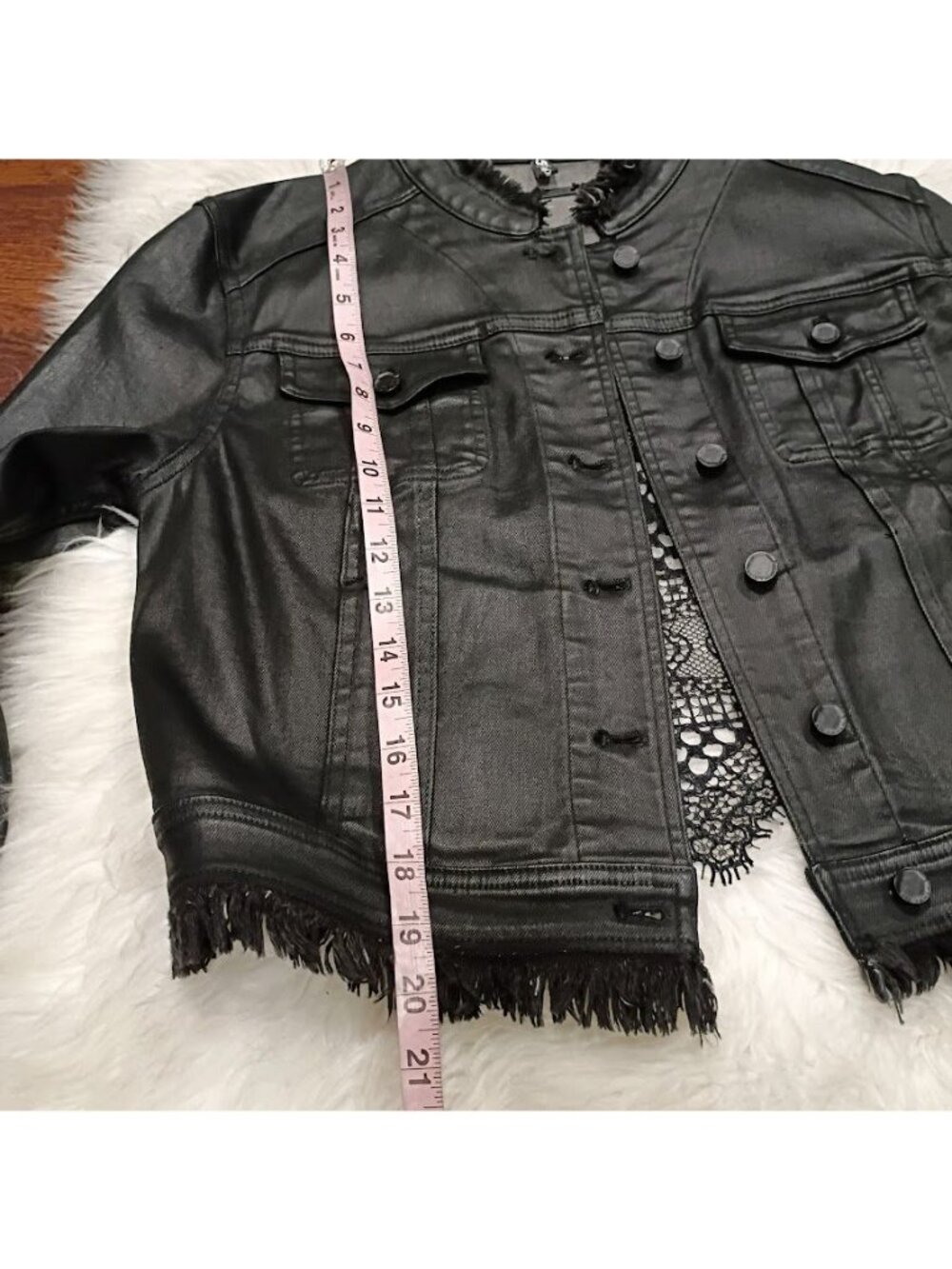 Elie Tahari Womens Black Cropped Jacket Crochet Back Medium Size - Picture 12 of 15